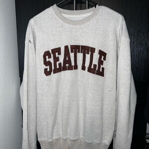 Seattle Beige Crewneck Sweater